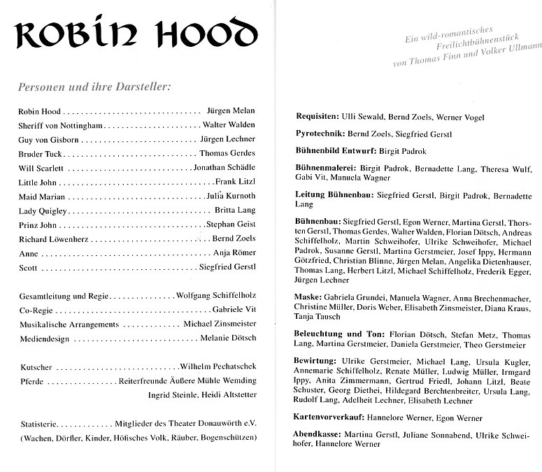 Robin Hood Mitwirkende