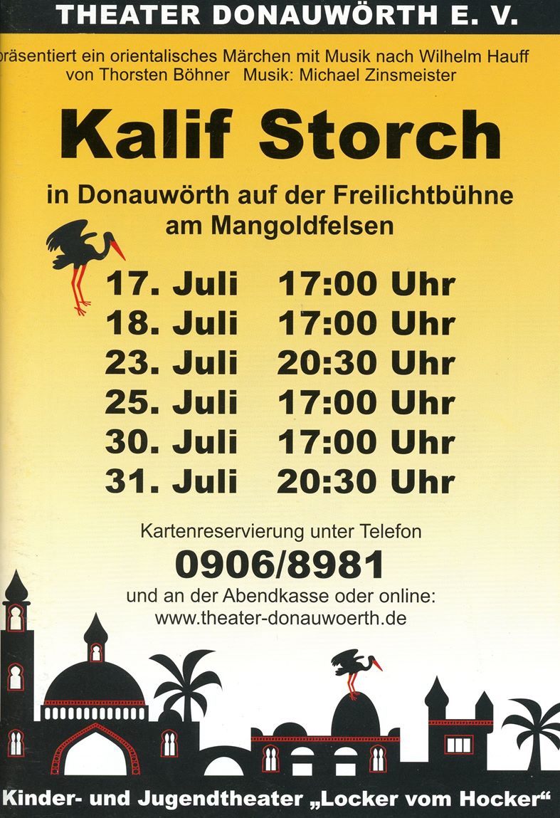 Plakat Kalif Storch Kalif Storch Freilichtbuehne Donauwoerth